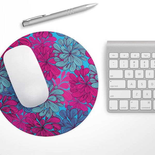 Vibrant Colorful Floral Sprouts// WaterProof Rubber Foam Backed Anti-Slip Mouse Pad for Home Work Office or Gaming Computer Desk