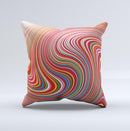 Vibrant Colorful Swirls Ink-Fuzed Decorative Throw Pillow
