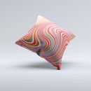 Vibrant Colorful Swirls Ink-Fuzed Decorative Throw Pillow