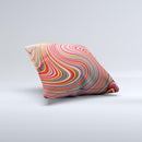 Vibrant Colorful Swirls Ink-Fuzed Decorative Throw Pillow