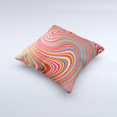 Vibrant Colorful Swirls Ink-Fuzed Decorative Throw Pillow