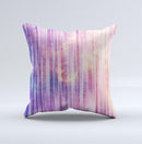 Vibrant Fading Purple Fabric Streaks ink-Fuzed Decorative Throw Pillow