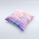 Vibrant Fading Purple Fabric Streaks ink-Fuzed Decorative Throw Pillow