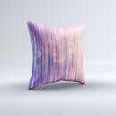 Vibrant Fading Purple Fabric Streaks ink-Fuzed Decorative Throw Pillow
