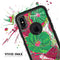 Vibrant Green & Coral Floral Sketched - Skin Kit for the iPhone OtterBox Cases