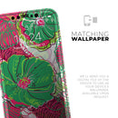 Vibrant Green & Coral Floral Sketched - Protective Skin Wrap & Decal – Compatible with iPhone SE to iPhone 17 Pro Max (All Models)