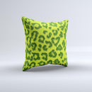Vibrant Green Cheetah Ink-Fuzed Decorative Throw Pillow