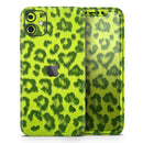 Vibrant Green Cheetah - Protective Skin Wrap & Decal – Compatible with iPhone SE to iPhone 17 Pro Max (All Models)
