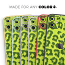 Vibrant Green Cheetah - Protective Skin Wrap & Decal – Compatible with iPhone SE to iPhone 17 Pro Max (All Models)