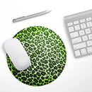 Vibrant Green Leopard Print// WaterProof Rubber Foam Backed Anti-Slip Mouse Pad for Home Work Office or Gaming Computer Desk
