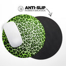 Vibrant Green Leopard Print// WaterProof Rubber Foam Backed Anti-Slip Mouse Pad for Home Work Office or Gaming Computer Desk