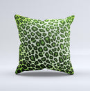 Vibrant Green Leopard Print ink-Fuzed Decorative Throw Pillow