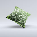 Vibrant Green Leopard Print ink-Fuzed Decorative Throw Pillow
