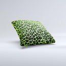 Vibrant Green Leopard Print ink-Fuzed Decorative Throw Pillow