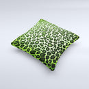 Vibrant Green Leopard Print ink-Fuzed Decorative Throw Pillow