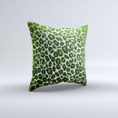Vibrant Green Leopard Print ink-Fuzed Decorative Throw Pillow