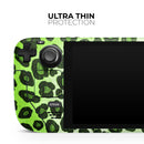 Vibrant Green Leopard Print // Full Body Skin Decal Wrap Kit for the Steam Deck handheld gaming computer