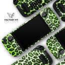 Vibrant Green Leopard Print // Full Body Skin Decal Wrap Kit for the Steam Deck handheld gaming computer
