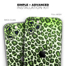 Vibrant Green Leopard Print - Protective Skin Wrap & Decal – Compatible with iPhone SE to iPhone 17 Pro Max (All Models)