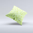 Vibrant Green Paw Prints ink-Fuzed Decorative Throw Pillow