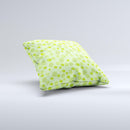 Vibrant Green Paw Prints ink-Fuzed Decorative Throw Pillow