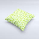 Vibrant Green Paw Prints ink-Fuzed Decorative Throw Pillow