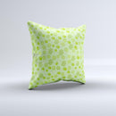Vibrant Green Paw Prints ink-Fuzed Decorative Throw Pillow