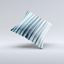 Vibrant Light Blue Strands ink-Fuzed Decorative Throw Pillow