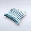 Vibrant Light Blue Strands ink-Fuzed Decorative Throw Pillow