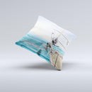 Vibrant Ocean View From Ship ink-Fuzed Decorative Throw Pillow