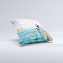 Vibrant Ocean View From Ship ink-Fuzed Decorative Throw Pillow
