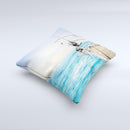 Vibrant Ocean View From Ship ink-Fuzed Decorative Throw Pillow