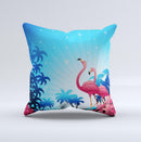 Vibrant Pelican Scenery Ink-Fuzed Decorative Throw Pillow