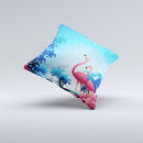 Vibrant Pelican Scenery Ink-Fuzed Decorative Throw Pillow
