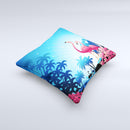 Vibrant Pelican Scenery Ink-Fuzed Decorative Throw Pillow