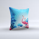 Vibrant Pelican Scenery Ink-Fuzed Decorative Throw Pillow