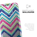 Vibrant Pink & Blue Layered Chevron Pattern - Protective Skin Wrap & Decal – Compatible with iPhone SE to iPhone 17 Pro Max (All Models)