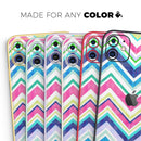 Vibrant Pink & Blue Layered Chevron Pattern - Protective Skin Wrap & Decal – Compatible with iPhone SE to iPhone 17 Pro Max (All Models)
