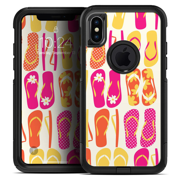 Vibrant Pink & Yellow Flip-Flop Vector - Skin Kit for the iPhone OtterBox Cases