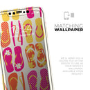 Vibrant Pink & Yellow Flip-Flop Vector - Protective Skin Wrap & Decal – Compatible with iPhone SE to iPhone 17 Pro Max (All Models)