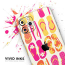 Vibrant Pink & Yellow Flip-Flop Vector - Protective Skin Wrap & Decal – Compatible with iPhone SE to iPhone 17 Pro Max (All Models)
