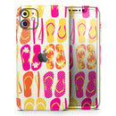Vibrant Pink & Yellow Flip-Flop Vector - Protective Skin Wrap & Decal – Compatible with iPhone SE to iPhone 17 Pro Max (All Models)
