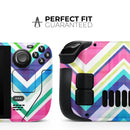 Vibrant Pink & Blue Layered Chevron Pattern // Full Body Skin Decal Wrap Kit for the Steam Deck handheld gaming computer
