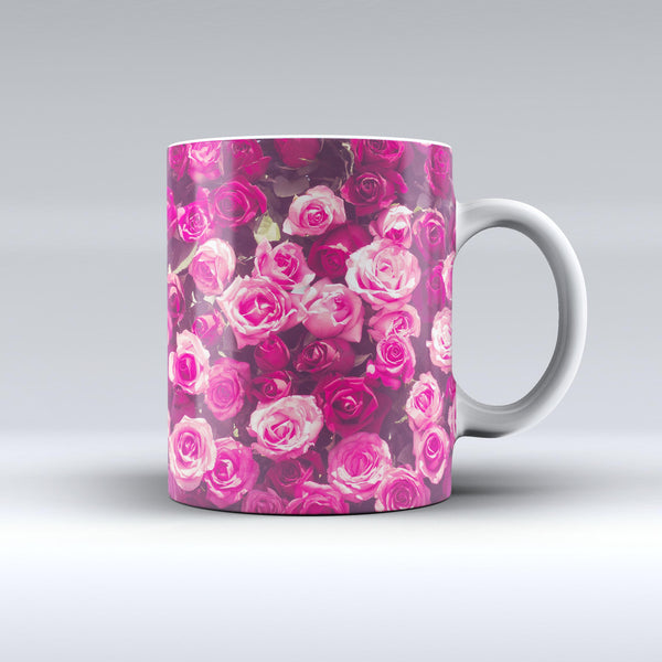 The-Vibrant-Pink-Vintage-Rose-Field-ink-fuzed-Ceramic-Coffee-Mug