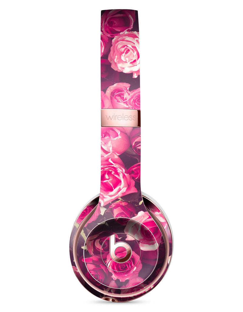 Vibrant Pink Vintage Rose Field Full-Body Skin Kit for the Beats by Dre Solo 3 Wireless Headphones
