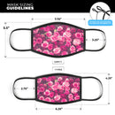 Vibrant Pink Vintage Rose Field - Made in USA Mouth Cover Unisex Anti-Dust Cotton Blend Reusable & Washable Face Mask with Adjustable Sizing for Adult or Child