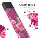 Vibrant Pink Vintage Rose Field - Premium Decal Protective Skin-Wrap Sticker compatible with the Juul Labs vaping device