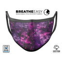 Vibrant Purple Deep Space - Made in USA Mouth Cover Unisex Anti-Dust Cotton Blend Reusable & Washable Face Mask with Adjustable Sizing for Adult or Child