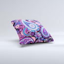 Vibrant Purple Paisley V5 Ink-Fuzed Decorative Throw Pillow