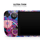 Vibrant Purple Paisley V5 // Full Body Skin Decal Wrap Kit for the Steam Deck handheld gaming computer